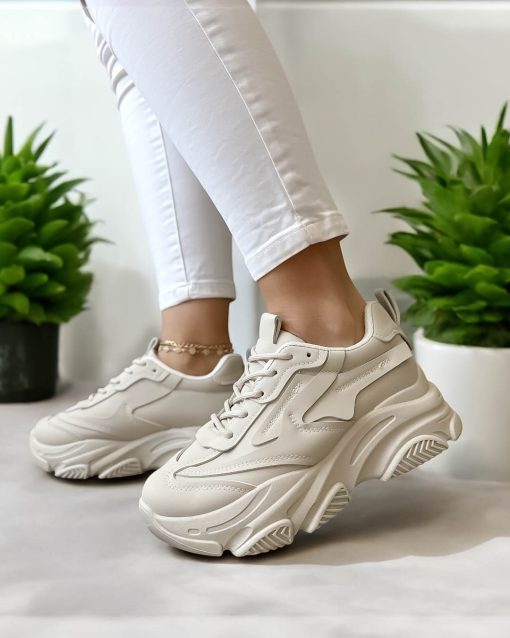 Adidasi dama casual bej La247 T50-3-Incaltaminte > Incaltaminte dama > Adidasi dama