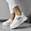 Adidasi dama casual cu talpa inalta  albi CL2402 T53-2-Incaltaminte > Incaltaminte dama > Adidasi dama