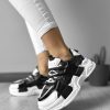 Adidasi dama casual cu talpa inalta  negri cu alb CL2401 T50-3-Incaltaminte > Incaltaminte dama > Adidasi dama