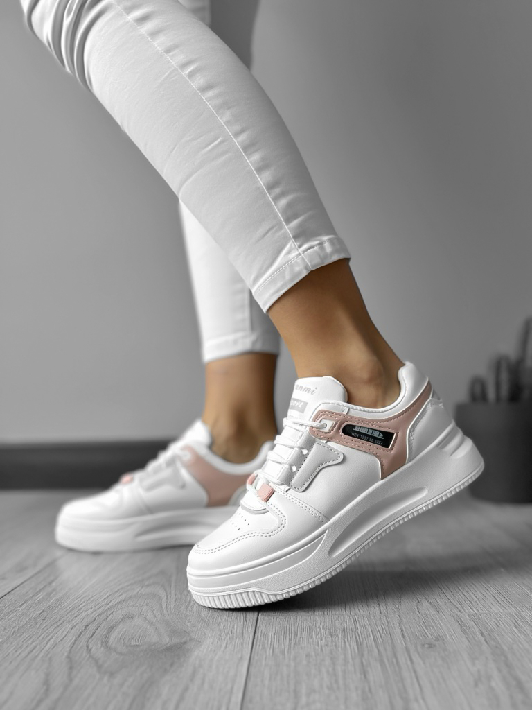 Adidasi dama casual cu talpa inalta  roz CL2407 T53-2-Incaltaminte > Incaltaminte dama > Adidasi dama