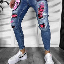 Blugi barbati conici 6094 D7-1-Blugi barbati