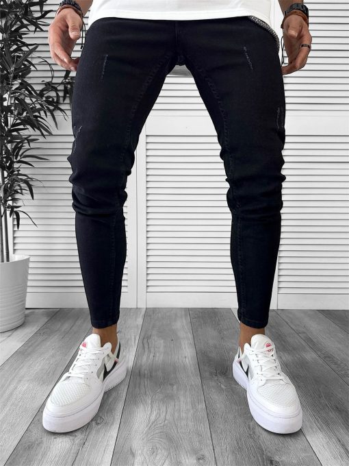 Blugi barbati conici negri 6721 G1-3.3-Blugi barbati