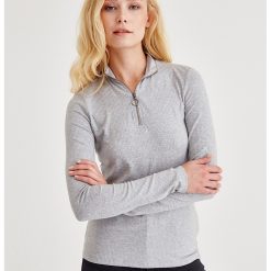 Bluza cambrata cu fermoar scurt-FEMEI/IMBRACAMINTE/Bluze-IMBRACAMINTE/Bluze