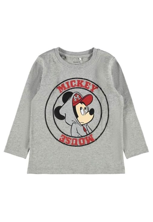 Bluza copii -  Mickey Mouse - Bumbac - Gri-BAIETI/IMBRACAMINTE/Bluze-IMBRACAMINTE/Bluze