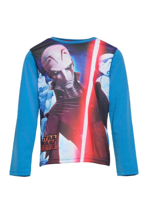 Bluza copii -  Star Wars - Bumbac/Poliester - Albastru - 104cm-BAIETI/IMBRACAMINTE/Bluze-IMBRACAMINTE/Bluze