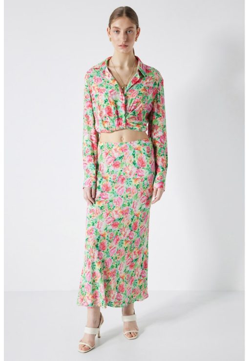 Bluza crop cu imprimeu-FEMEI/IMBRACAMINTE/Bluze-IMBRACAMINTE/Bluze