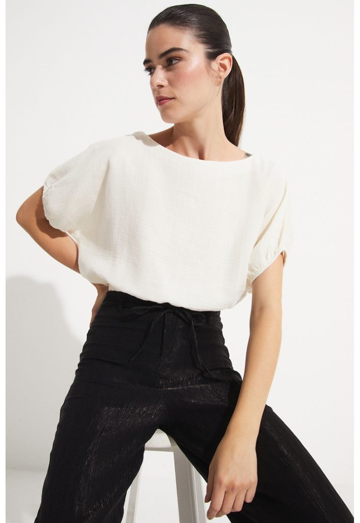 Bluza crop cu maneci scurte-FEMEI/IMBRACAMINTE/Bluze-IMBRACAMINTE/Bluze