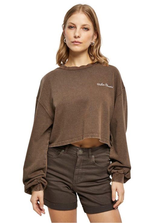 Bluza crop de bumbac cu maneci cazute-FEMEI/IMBRACAMINTE/Bluze-IMBRACAMINTE/Bluze