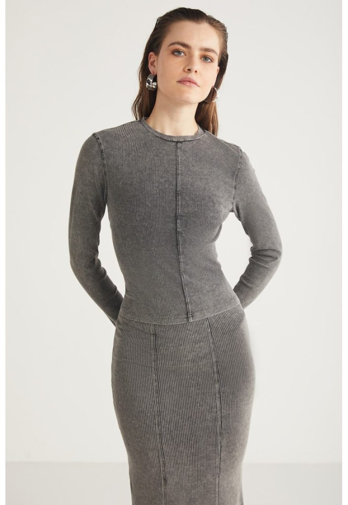 Bluza crop din amestec de bumbac-FEMEI/IMBRACAMINTE/Bluze-IMBRACAMINTE/Bluze