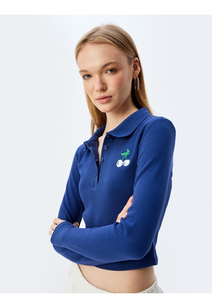 Bluza crop polo-FEMEI/IMBRACAMINTE/Bluze-IMBRACAMINTE/Bluze