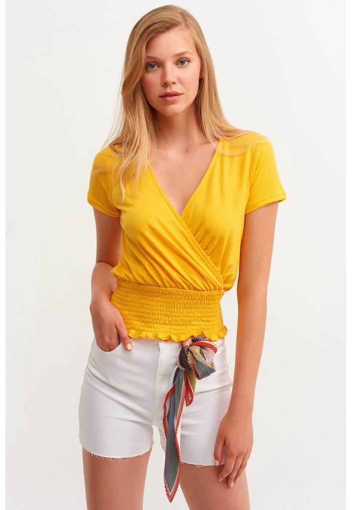 Bluza cu decolteu cache-coeur-FEMEI/IMBRACAMINTE/Bluze-IMBRACAMINTE/Bluze