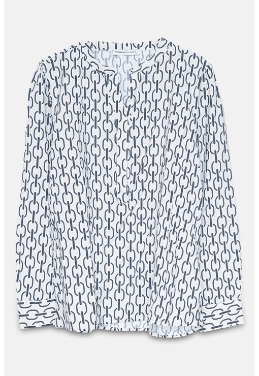 Bluza cu decolteu in V si imprimeu-FEMEI/IMBRACAMINTE/Bluze-IMBRACAMINTE/Bluze