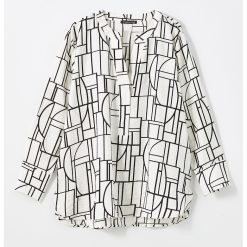 Bluza cu imprimeu geometric-FEMEI/IMBRACAMINTE/Bluze-IMBRACAMINTE/Bluze