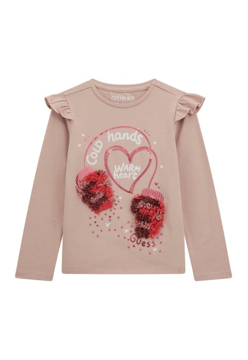 Bluza cu imprimeu grafic si detalii brodate-FETE/IMBRACAMINTE/Bluze-IMBRACAMINTE/Bluze