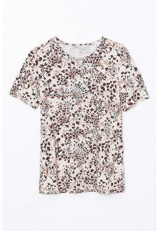 Bluza cu imprimeu si maneci scurte-FEMEI/IMBRACAMINTE/Bluze-IMBRACAMINTE/Bluze