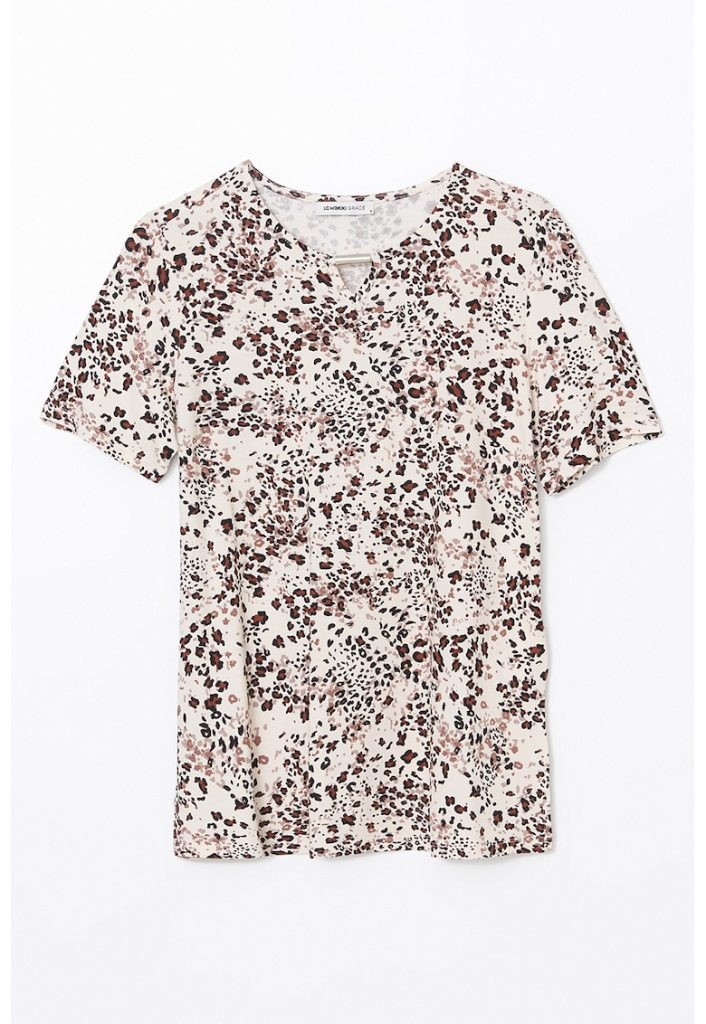 Bluza cu imprimeu si maneci scurte-FEMEI/IMBRACAMINTE/Bluze-IMBRACAMINTE/Bluze