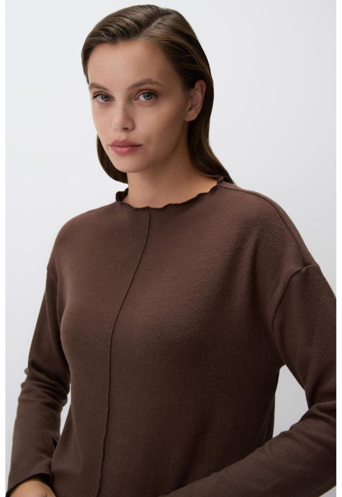 Bluza cu margini valurite-FEMEI/IMBRACAMINTE/Bluze-IMBRACAMINTE/Bluze