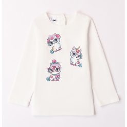 Bluza de bumbac cu imprimeu-FETE/IMBRACAMINTE/Bluze-IMBRACAMINTE/Bluze