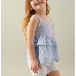 Bluza de bumbac cu model in dungi - fara maneci-FETE/IMBRACAMINTE/Bluze-IMBRACAMINTE/Bluze