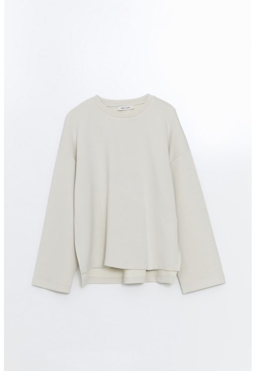 Bluza de trening cu decolteu rotund-FEMEI/IMBRACAMINTE/Bluze-IMBRACAMINTE/Bluze