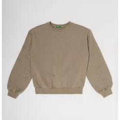 Bluza de trening cu detalii florale-FETE/IMBRACAMINTE/Bluze-IMBRACAMINTE/Bluze