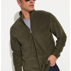 Bluza de trening cu fermoar si buzunare laterale-BARBATI/IMBRACAMINTE/Hanorace-IMBRACAMINTE/Hanorace