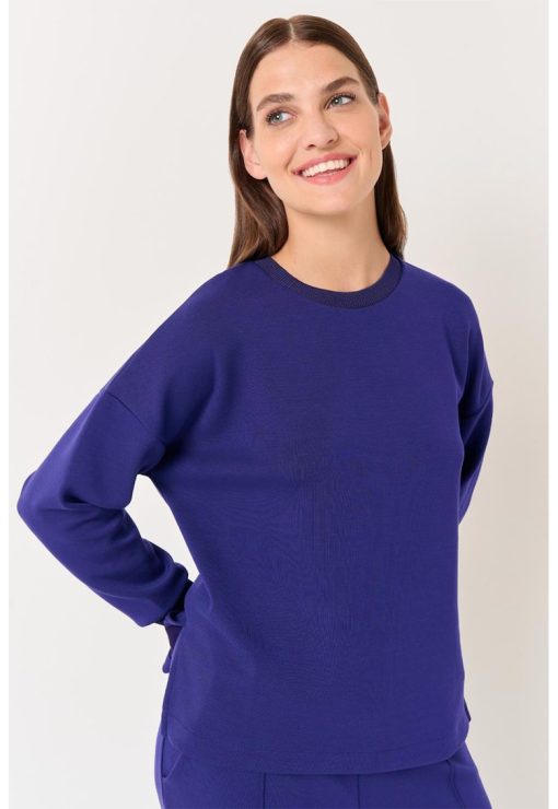 Bluza de trening cu maneci cazute-FEMEI/IMBRACAMINTE/Hanorace-IMBRACAMINTE/Hanorace