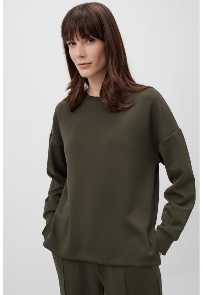 Bluza de trening din amestec de modal cu slituri laterale-FEMEI/IMBRACAMINTE/Hanorace-IMBRACAMINTE/Hanorace