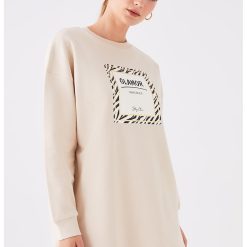 Bluza de trening lejera cu text-FEMEI/IMBRACAMINTE/Hanorace-IMBRACAMINTE/Hanorace