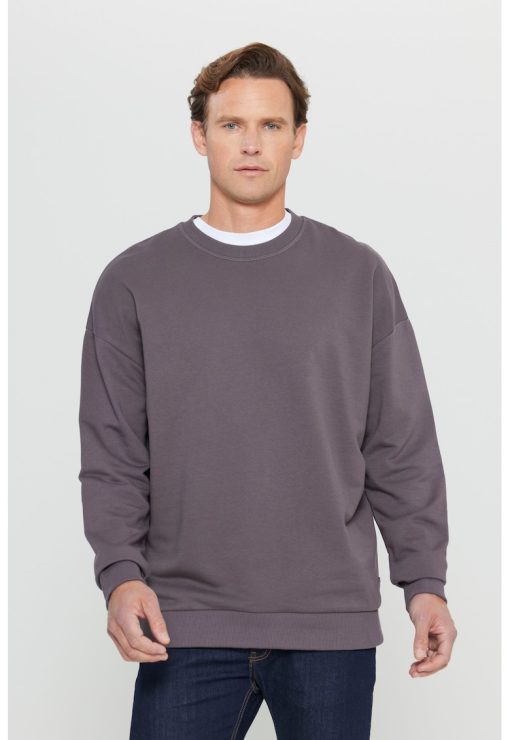 Bluza de trening lejera din amestec de bumbac cu maneci cazute-BARBATI/IMBRACAMINTE/Hanorace-IMBRACAMINTE/Hanorace