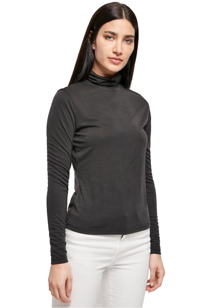 Bluza din amestec de modal cu guler inalt-FEMEI/IMBRACAMINTE/Bluze-IMBRACAMINTE/Bluze