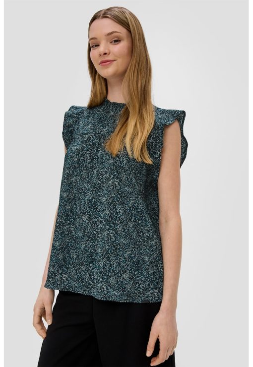 Bluza fara maneci cu imprimeu abstract-FEMEI/IMBRACAMINTE/Bluze-IMBRACAMINTE/Bluze