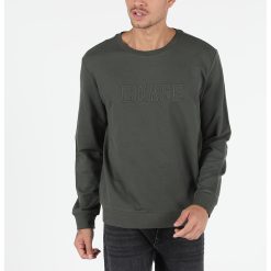 Bluza sport de bumbac cu text in relief-BARBATI/IMBRACAMINTE/Hanorace-IMBRACAMINTE/Hanorace