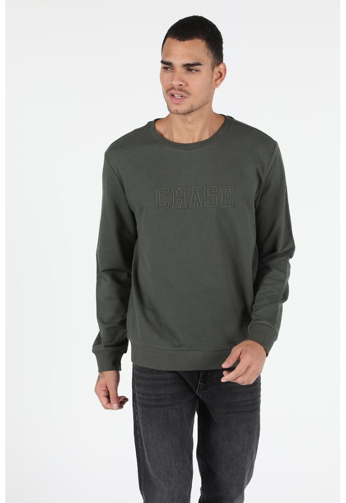 Bluza sport de bumbac cu text in relief-BARBATI/IMBRACAMINTE/Hanorace-IMBRACAMINTE/Hanorace