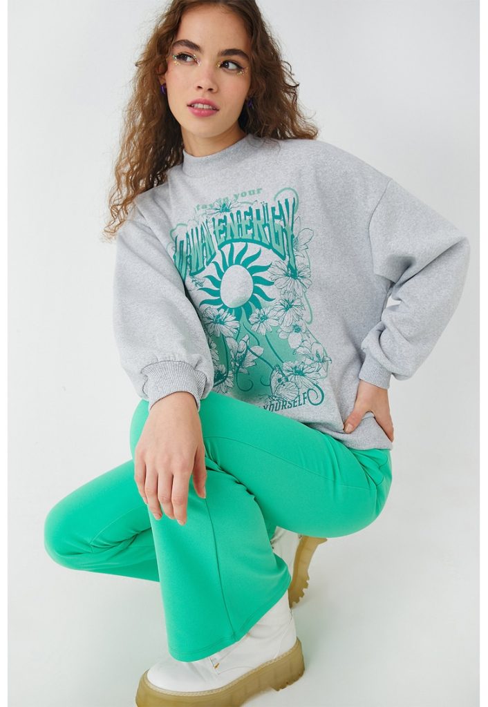 Bluza sport supradimensionata cu maneci cazute-FEMEI/IMBRACAMINTE/Hanorace-IMBRACAMINTE/Hanorace