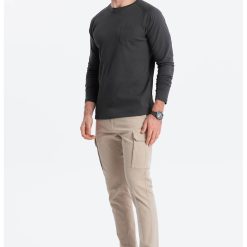Bluza texturata cu buzunar pe piept-BARBATI/IMBRACAMINTE/Bluze-IMBRACAMINTE/Bluze
