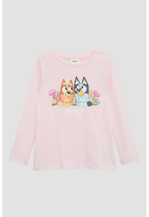 Bluza uni de bumbac cu imprimeu-FETE/IMBRACAMINTE/Bluze-IMBRACAMINTE/Bluze