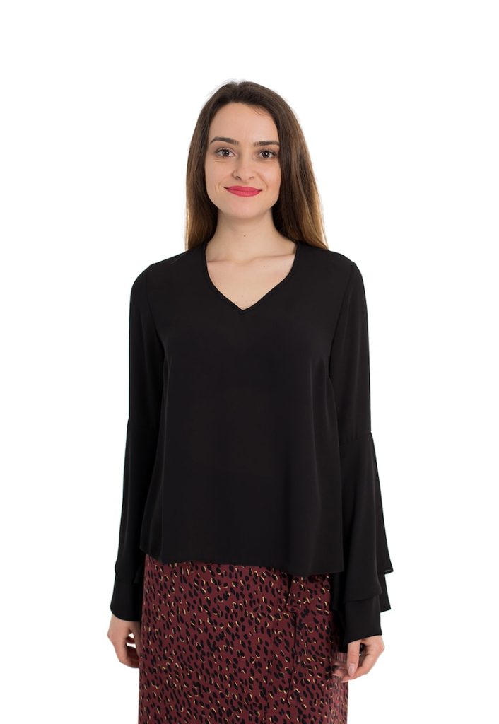Bluza vaporoasa cu maneci tip clopot Georgia-FEMEI/IMBRACAMINTE/Bluze-IMBRACAMINTE/Bluze