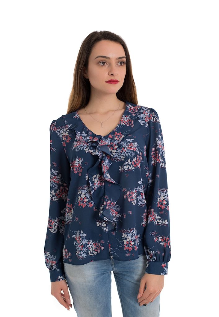 Bluza vaporoasa cu volane si decolteu in V Florenta-FEMEI/IMBRACAMINTE/Bluze-IMBRACAMINTE/Bluze