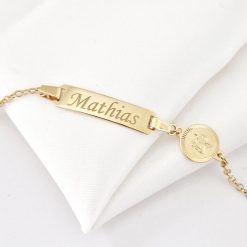 Bratara bebe - Placuta cu nume - Simbol ingeras si lantisor - Argint 925 placat cu Aur Galben 18K-Landing Page Categorii >> Bebe si Botez >> Bratari bebe Argint >> Promoții >> Noutati