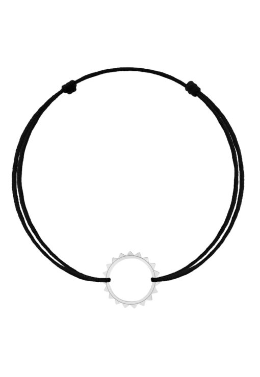 Bratara cu Soare din Argint 925 - snur negru reglabil-BARBATI/GENTI SI ACCESORII/Bijuterii-GENTI SI ACCESORII/Bijuterii