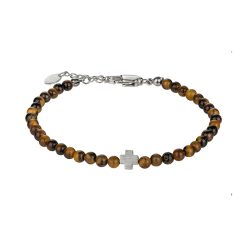 Bratara cu margele ochi-de-tigru-BARBATI/GENTI SI ACCESORII/Bijuterii-GENTI SI ACCESORII/Bijuterii