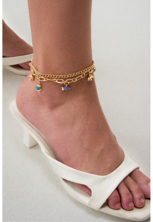 Bratara de lant - cu pietre zirconia - pentru glezna-FEMEI/GENTI SI ACCESORII/Bijuterii-GENTI SI ACCESORII/Bijuterii