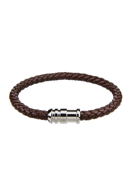 Bratara din piele cu aspect impletit-FEMEI/GENTI SI ACCESORII/Bijuterii-GENTI SI ACCESORII/Bijuterii