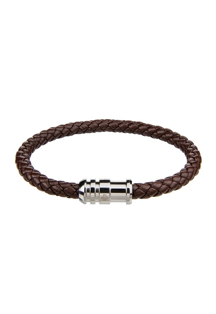 Bratara din piele cu aspect impletit-FEMEI/GENTI SI ACCESORII/Bijuterii-GENTI SI ACCESORII/Bijuterii