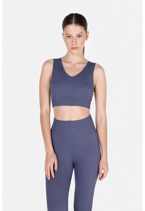 Bustiera cu aspect striat-FEMEI/SPORT/Tricouri si bustiere-SPORT/Tricouri si bustiere