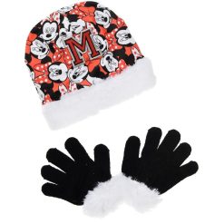 Caciula si manusi Minnie Mouse - rosu-alb - 52x54cm-FETE/GENTI SI ACCESORII/Palarii