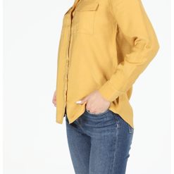 Camasa Cu Maneca Lunga De Dama Galben Regular Fit Cl1053076 8682240605621-FEMEI/IMBRACAMINTE/Camasi-IMBRACAMINTE/Camasi