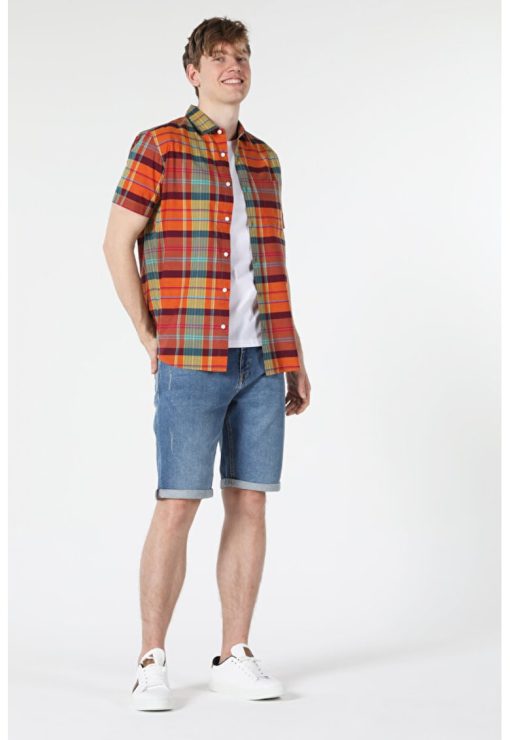 Camasa Cu Maneca Scurta DeBarbati Multicolor Regular Fit-BARBATI/IMBRACAMINTE/Camasi-IMBRACAMINTE/Camasi
