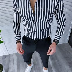 Camasa barbati cu dungi slim fit B3723 9-5-Camasi barbati